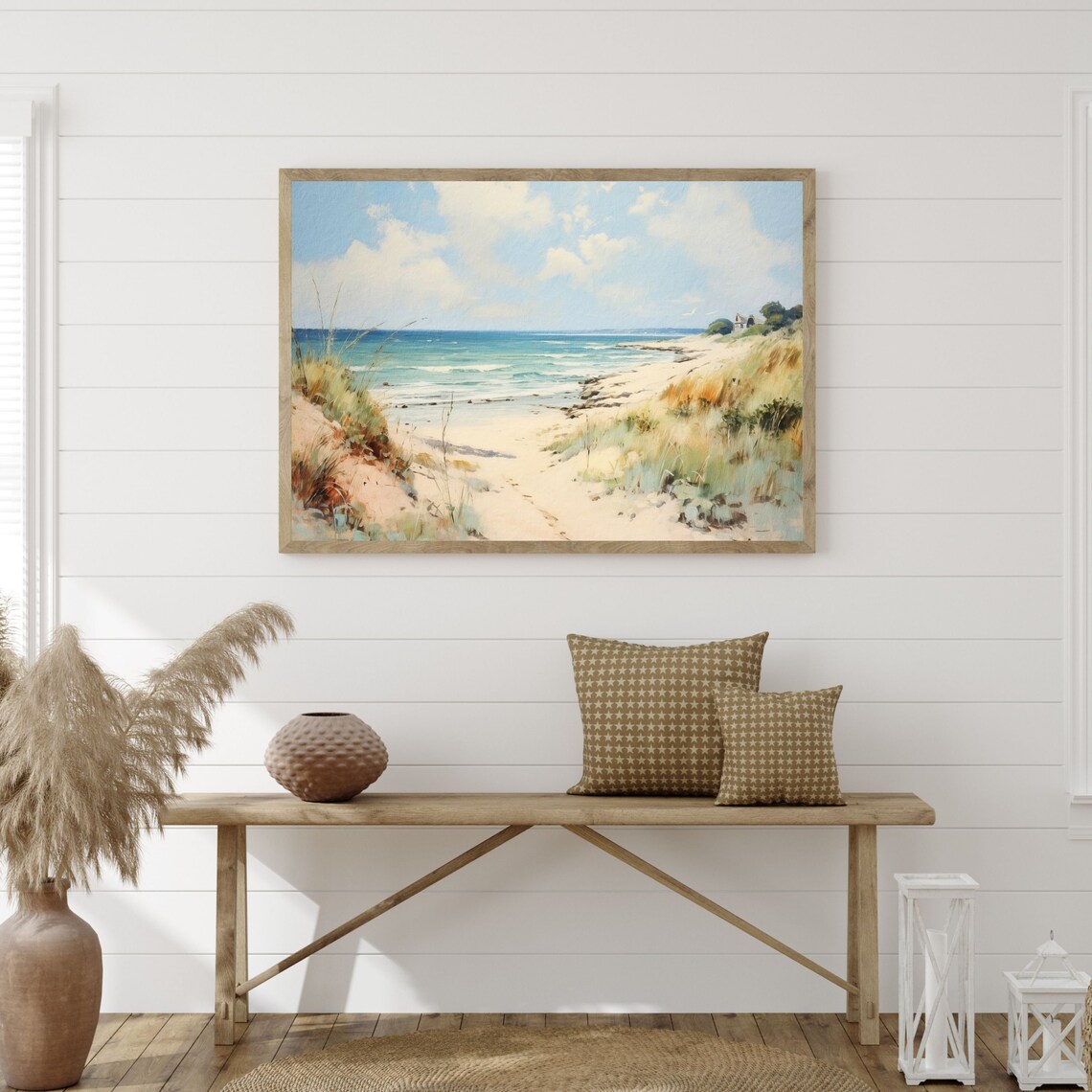 Dunes At The Beach Retro Pastel Coastal Art Print - Image 3