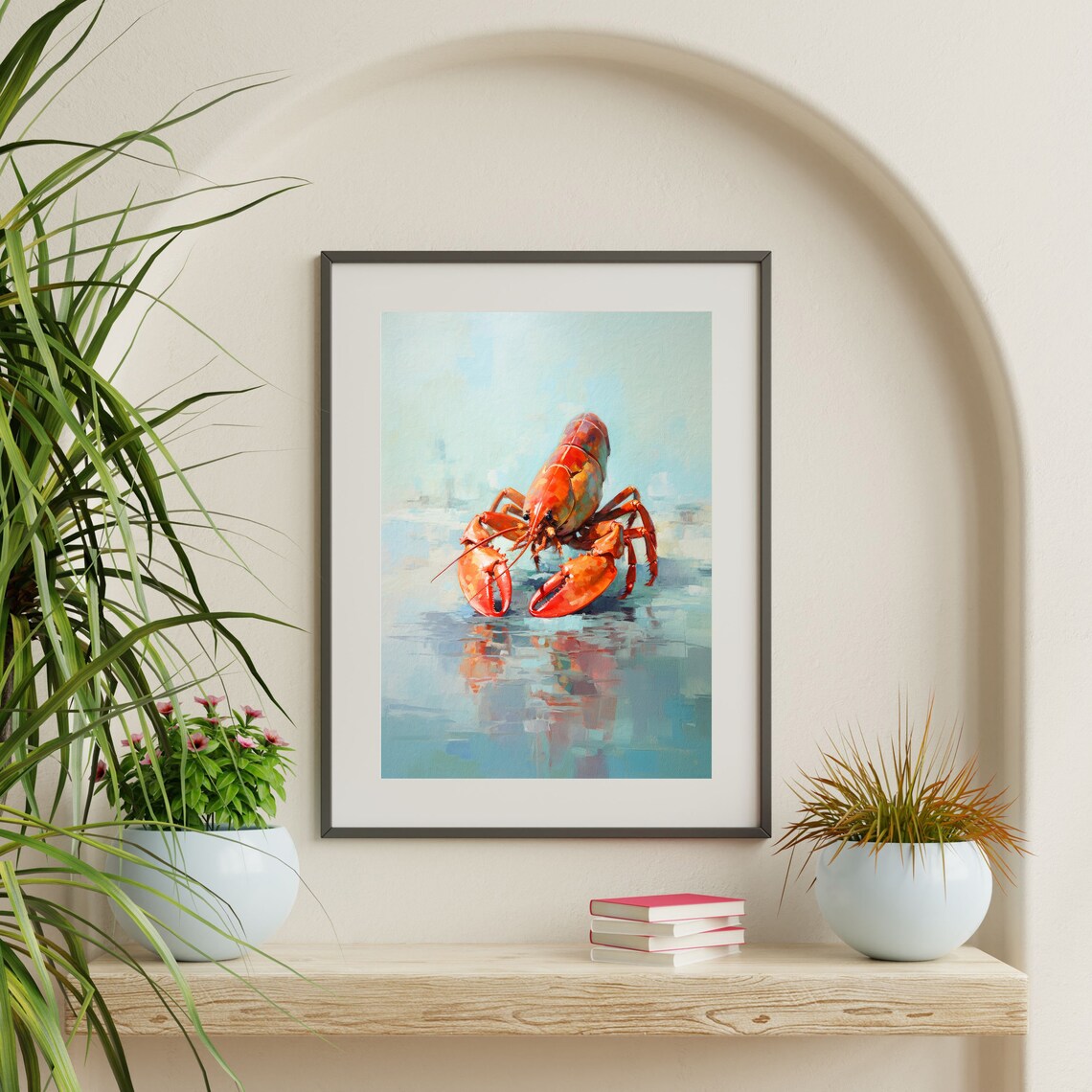 Lobster Wall Art Minimal Coastal Home Decor Retro Beach Wall Art Decor Kitchen Dining Room Print P 662 - Image 2