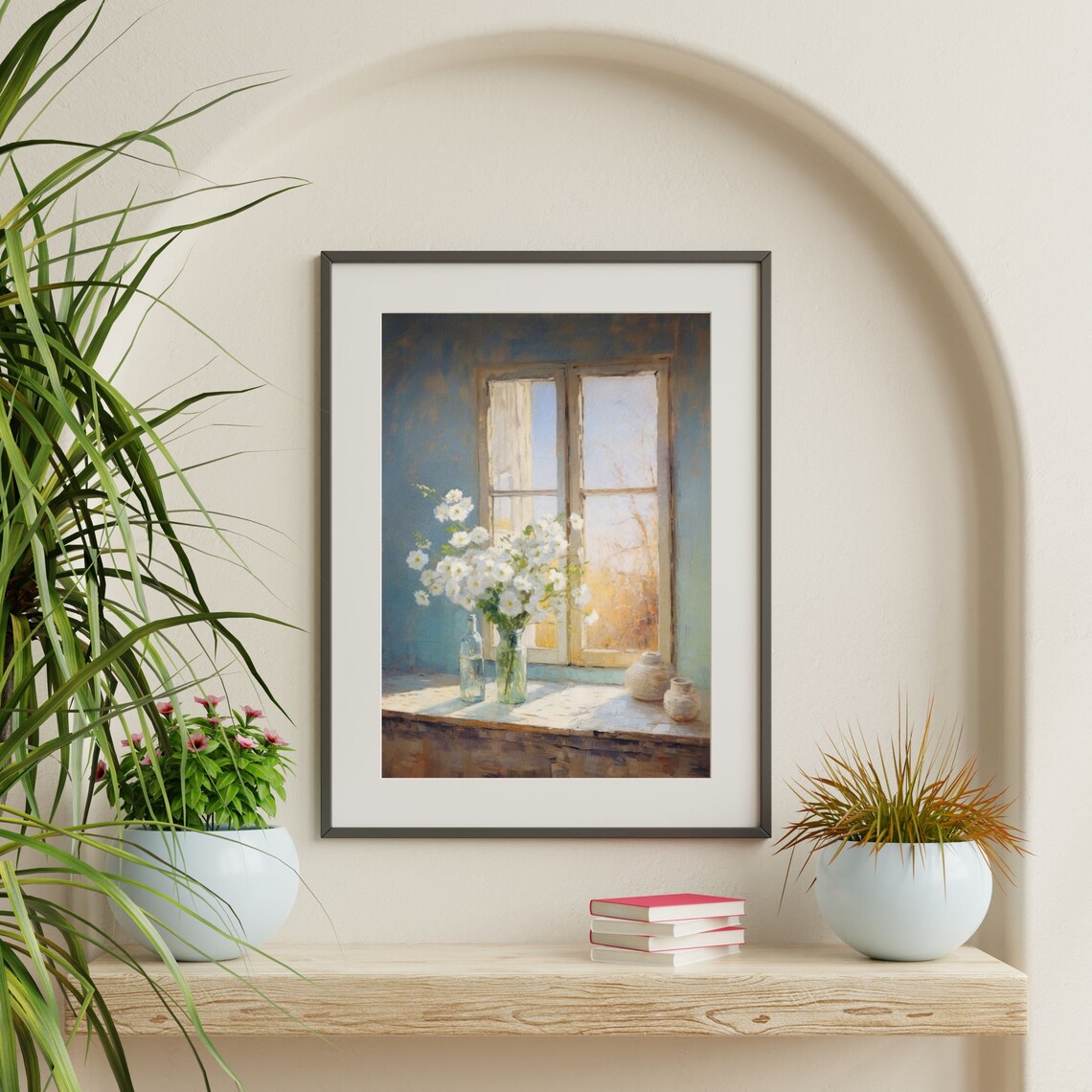 Floral Still Life Retro Cottage Aesthetic Art Print - Image 2