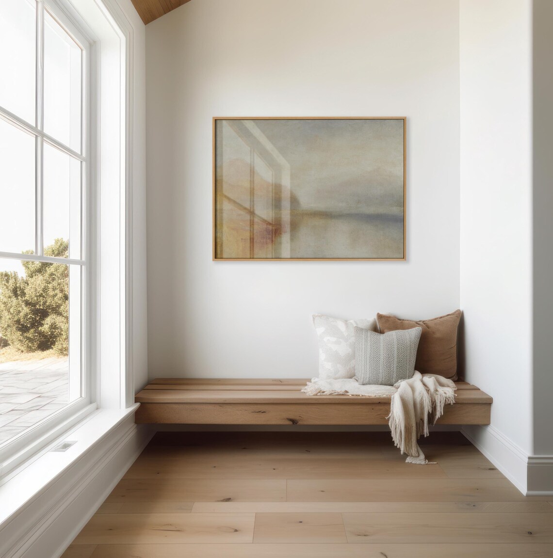 Muted Abstract Landscape, Neutral Cottage Core Art Print - Image 3