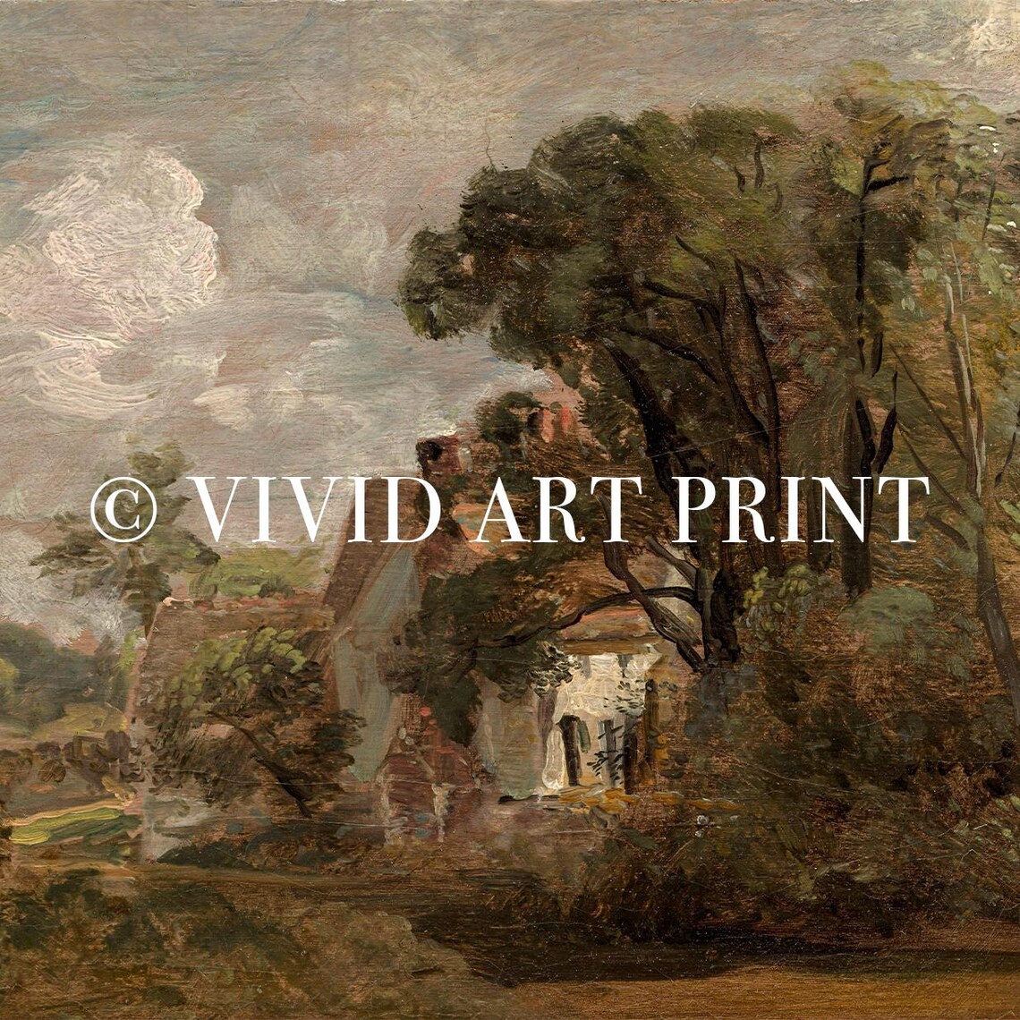 A House In The Woods, Rustic Landscape Art Print - Image 4