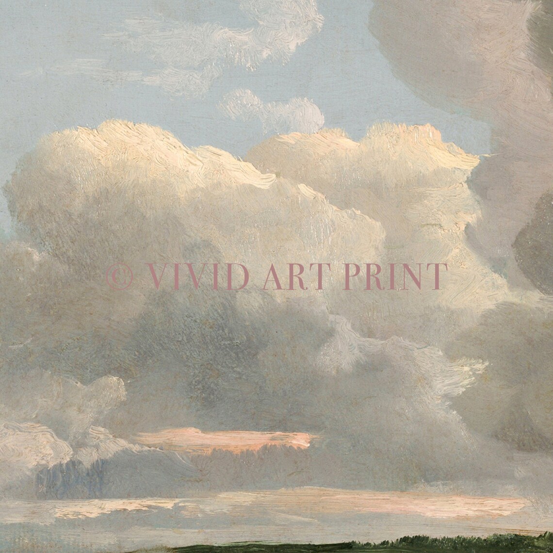 Vintage Cloud Study, Early Evening Wall Art Print - Image 4