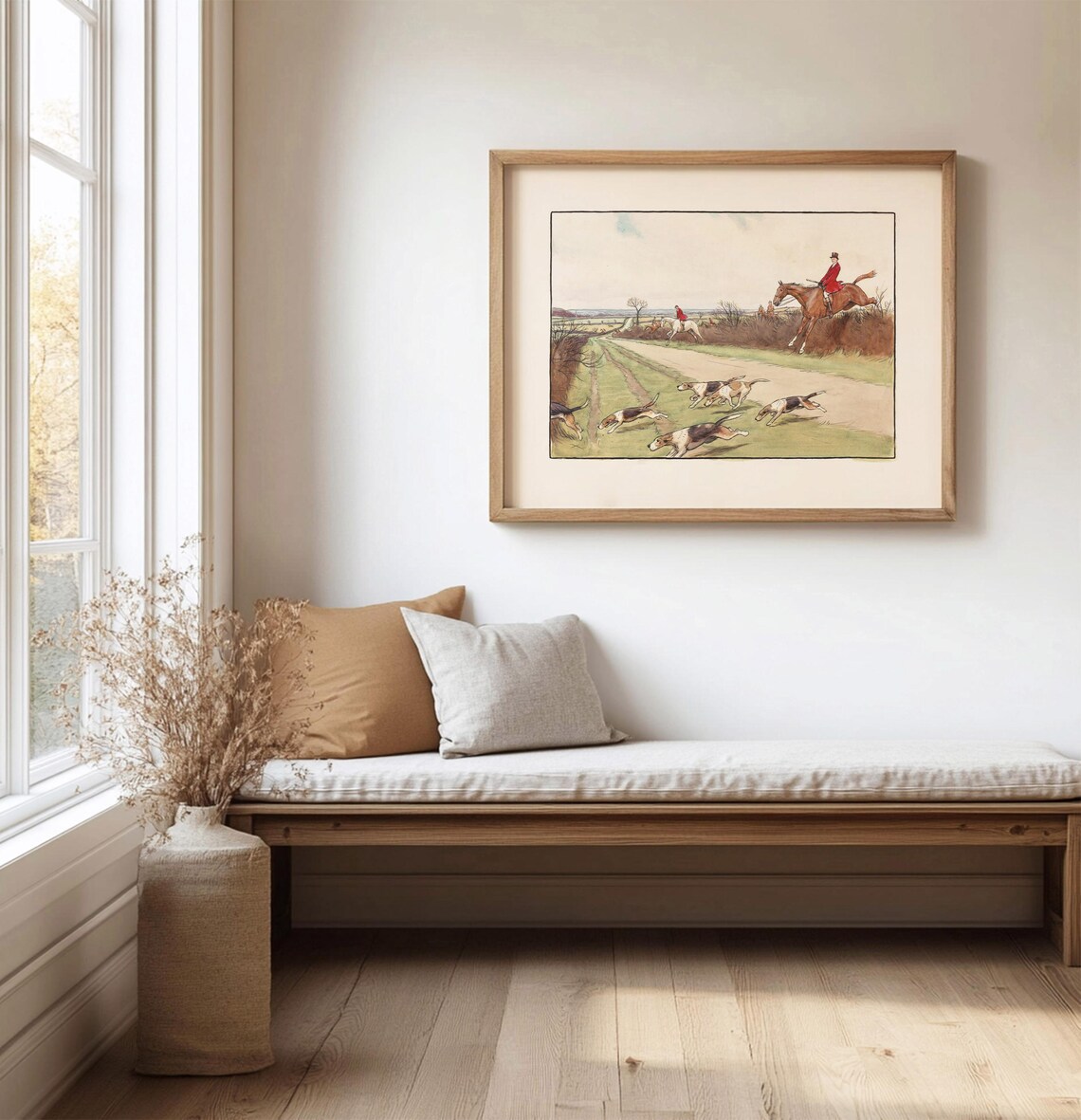 Vintage Fox Hunt Equestrian Riders Hounds Countryside Poster - Image 3