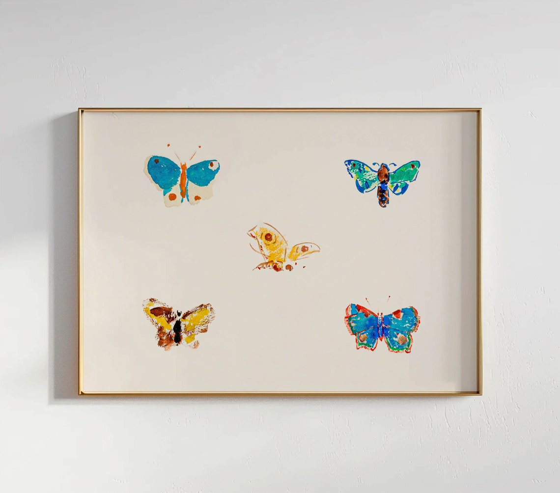 Nursery Symbolism Art Five Butterflies Illustration Dream Home Decor Vivid Art Print Or 811 - Image 3
