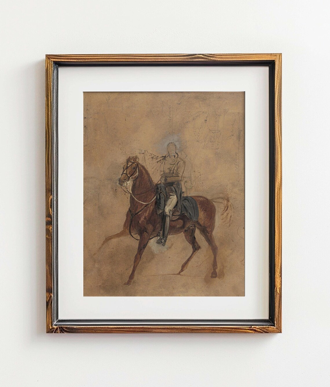 Rustic Horse Study, Antique Equine Sketch - Image 2