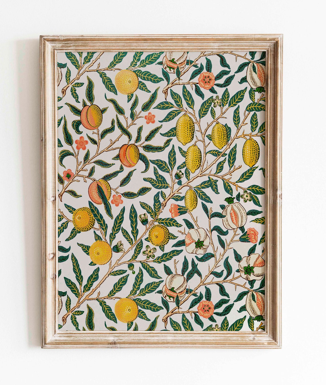 Vintage Antique Pattern Wall Art Lemons And Pomegranates Home Decor Vivid Art Print Wm 217 - Image 3