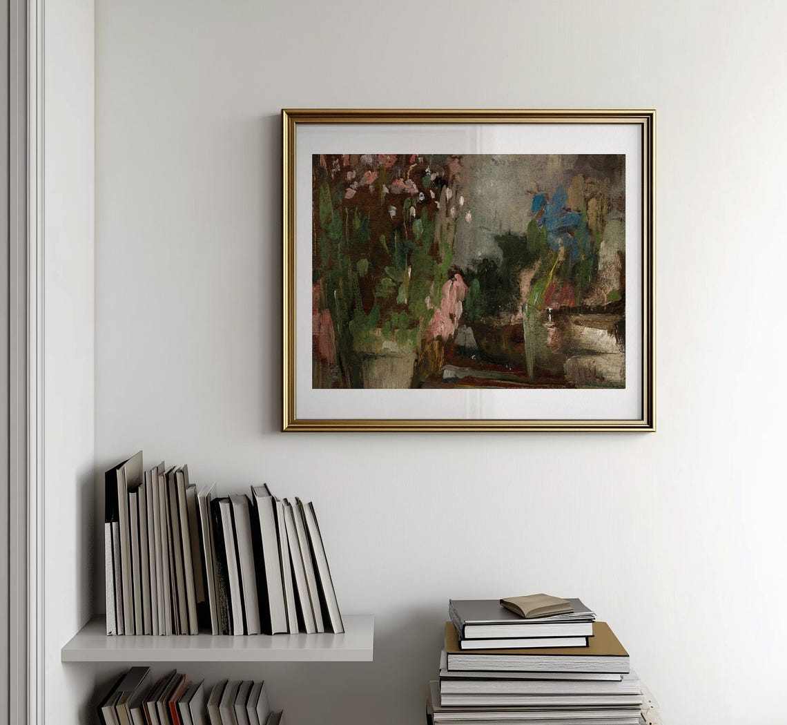 Abstract Floral Vintage Farmhouse Art Print - Image 3