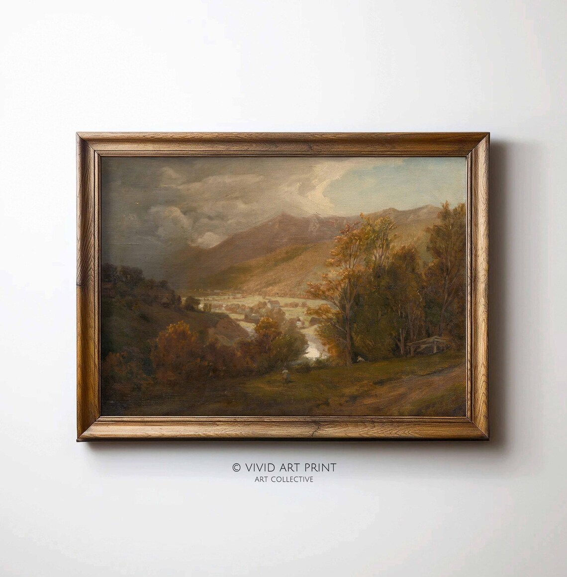 Vintage Autumn Landscape, Rustic Cottage Core Decor