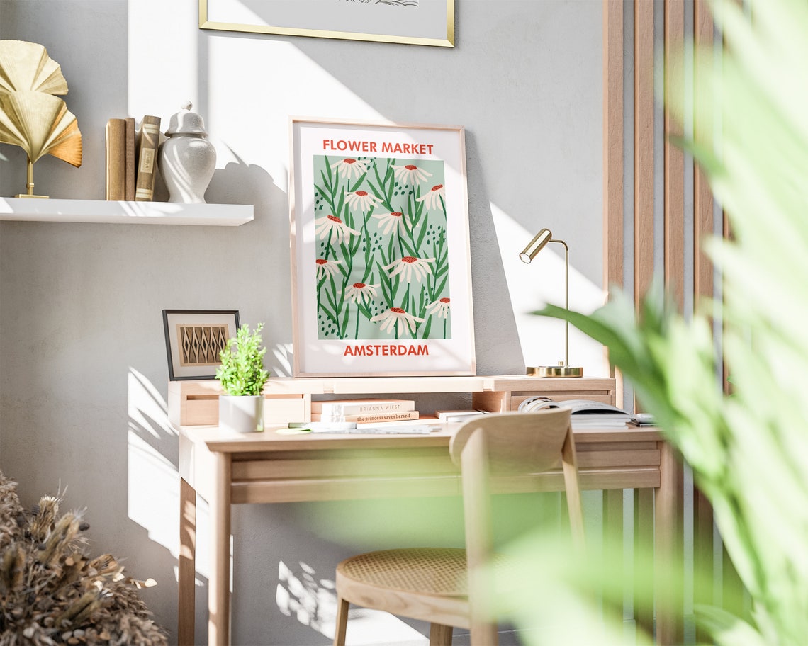 Amsterdam Flower Market Poster Flower Market Print Wall Art Matisse Flower Retro Wall Art Flower Shop Sign Flower Retro - Image 5