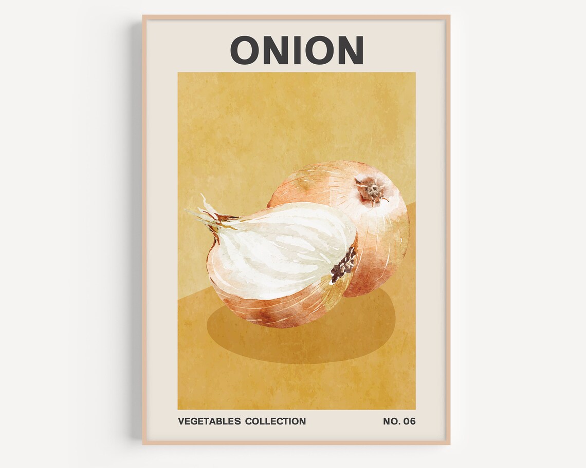 Retro Onion Poster, Kitchen Food Art Print