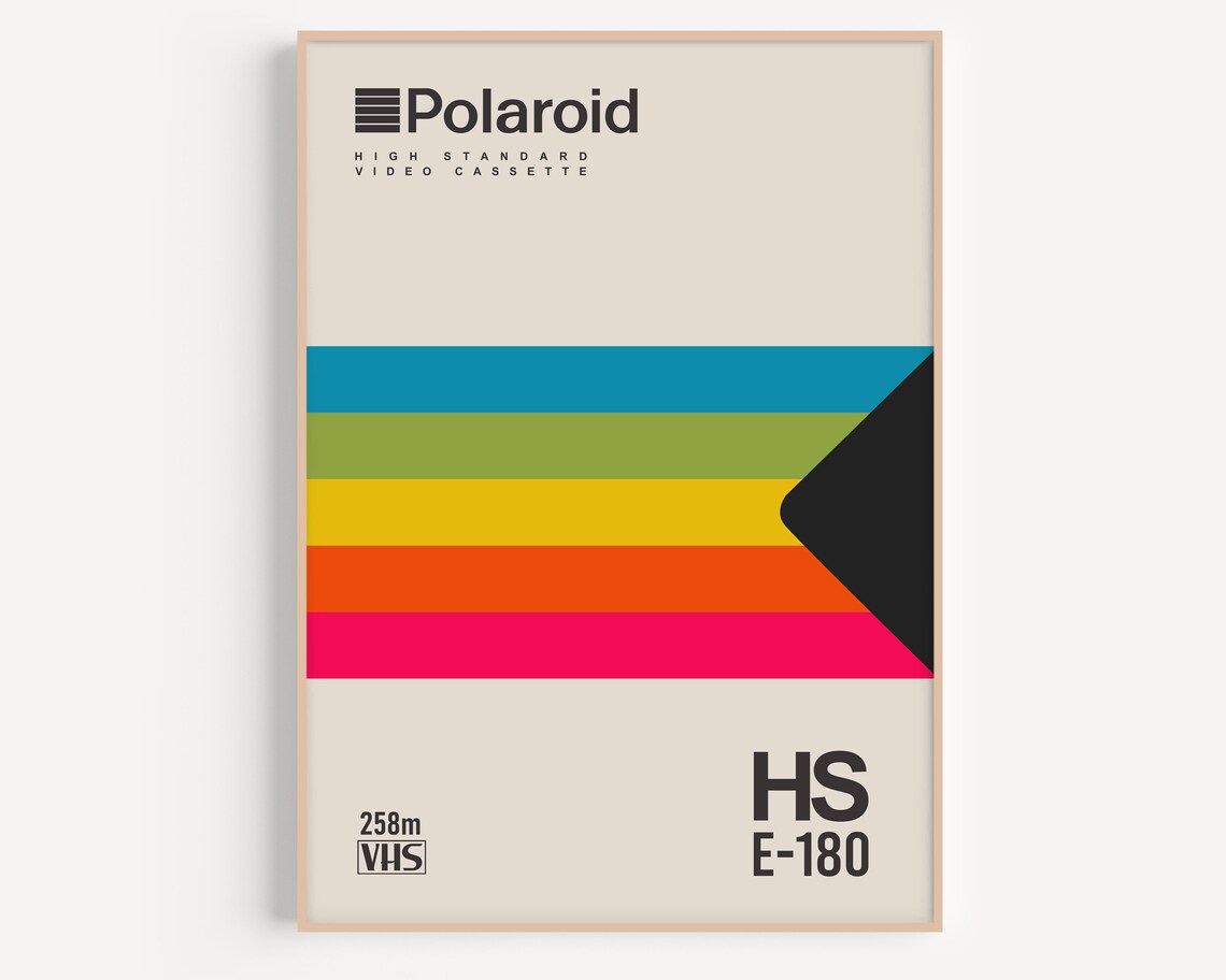 Polaroid VHS 80s Vintage Movie Poster, Retrowave