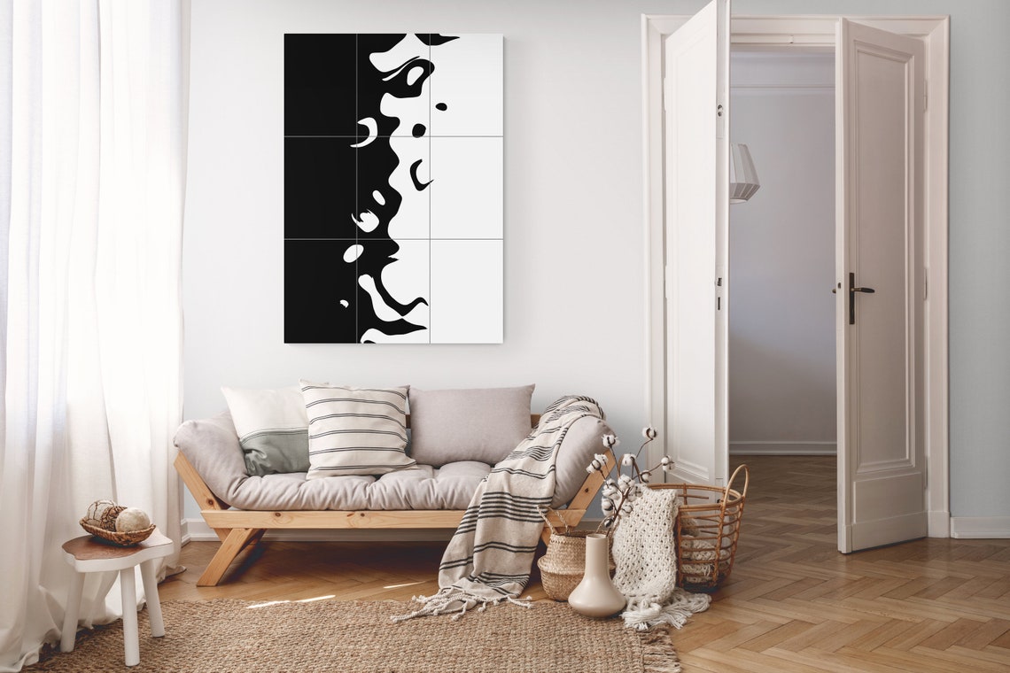 Black White Abstract Flow Organic Bold Minimal Modern Art Poster - Image 5