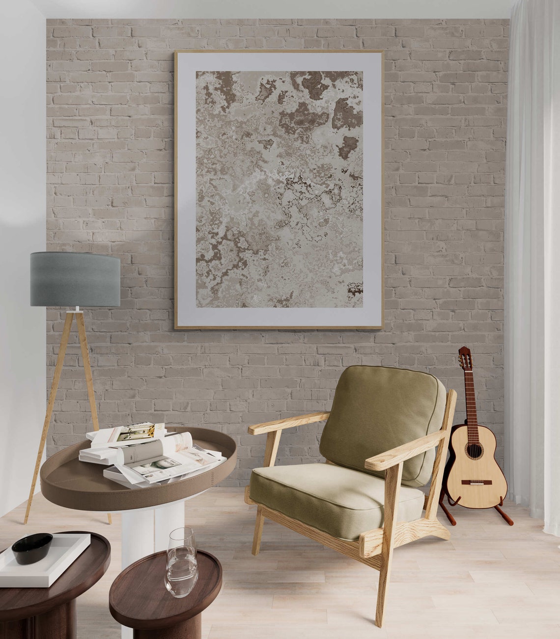 Beige Bronze Marble Abstract Texture Neutral Boho Art Poster - Image 4