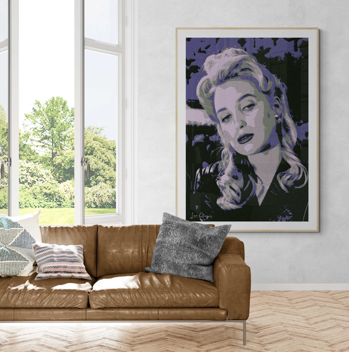 Blonde Woman Purple Pop Art Style Bold Dramatic Portrait Poster - Image 6