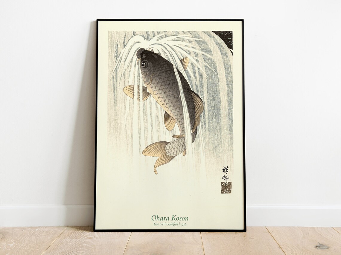 Ohara Koson Koi Fish Japanese Art Poster Print