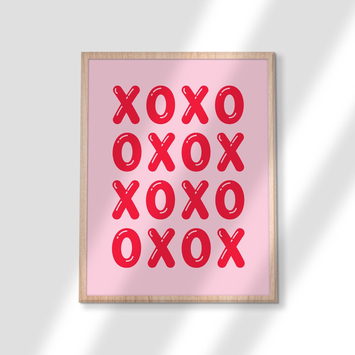 XOXO Hugs And Kisses Bubble Letter Poster Pink Bedroom Love Decor - Image 3