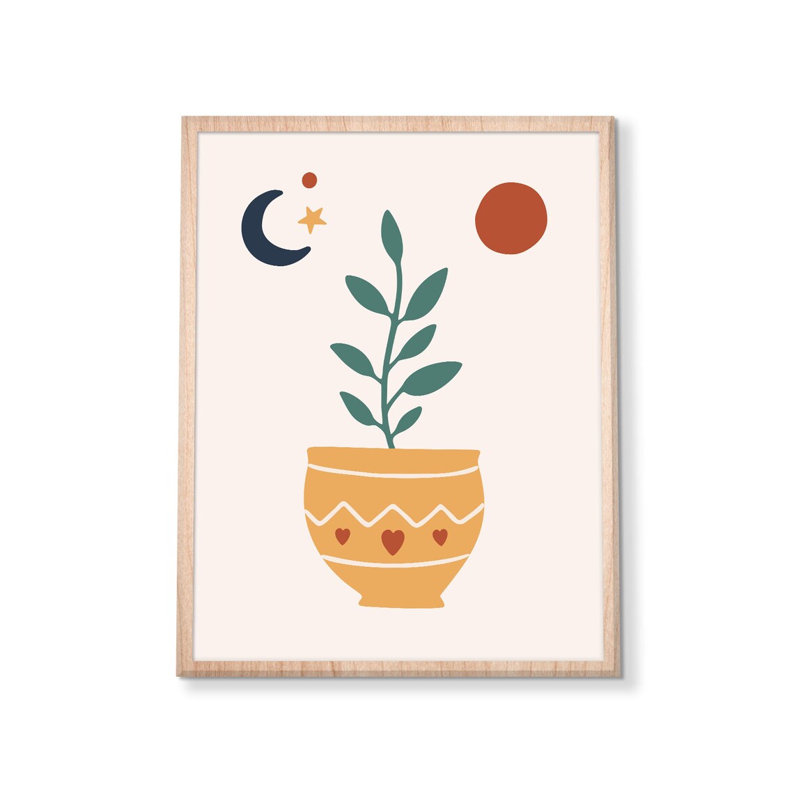 Boho Modern Plant Print Botanical Poster Cute Boho Decor Kitchen Wall Decor Boho Print House Plant Instant - Image 2