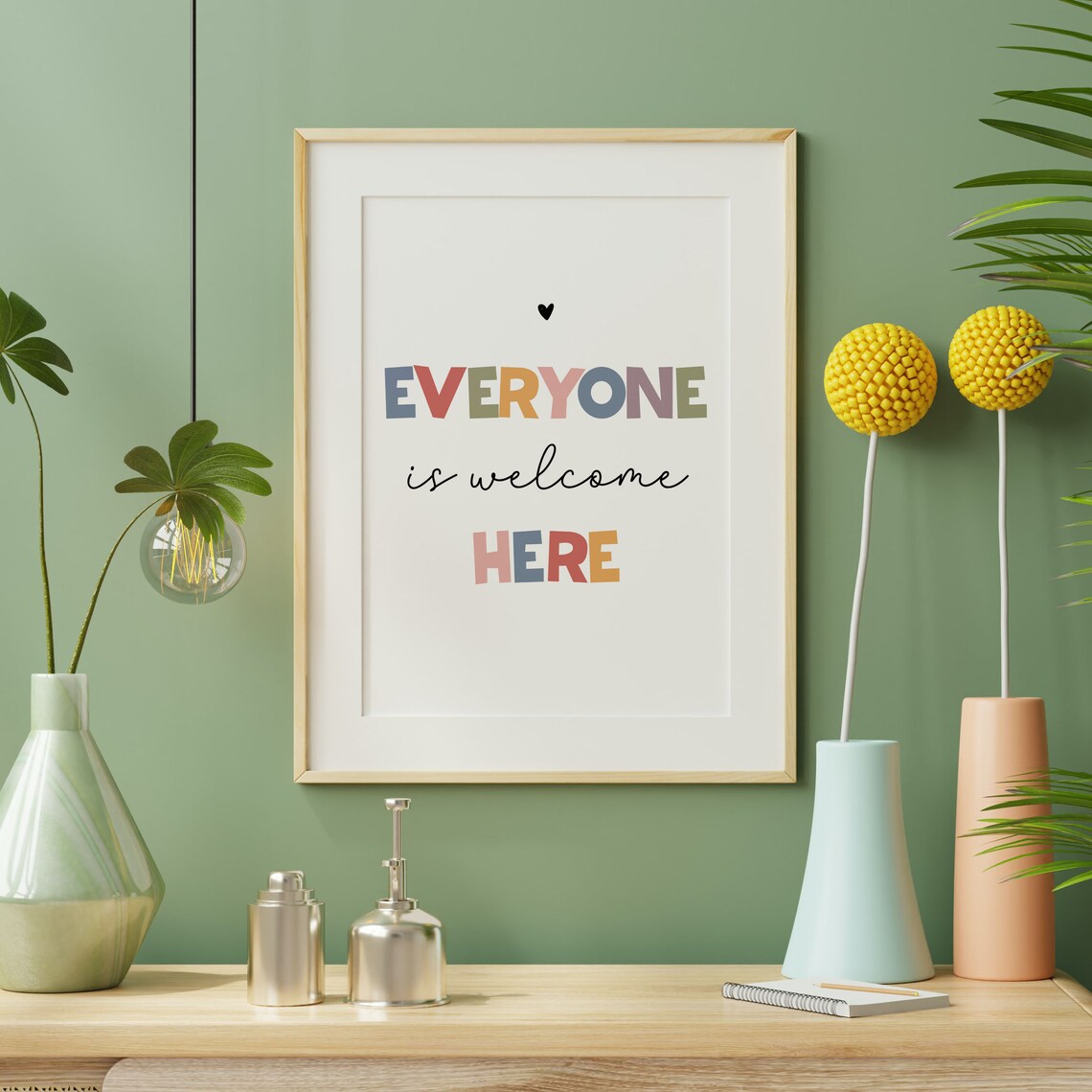 Everyone Is Welcome Here Colorful Kids Classroom Quote Poster - Image 3