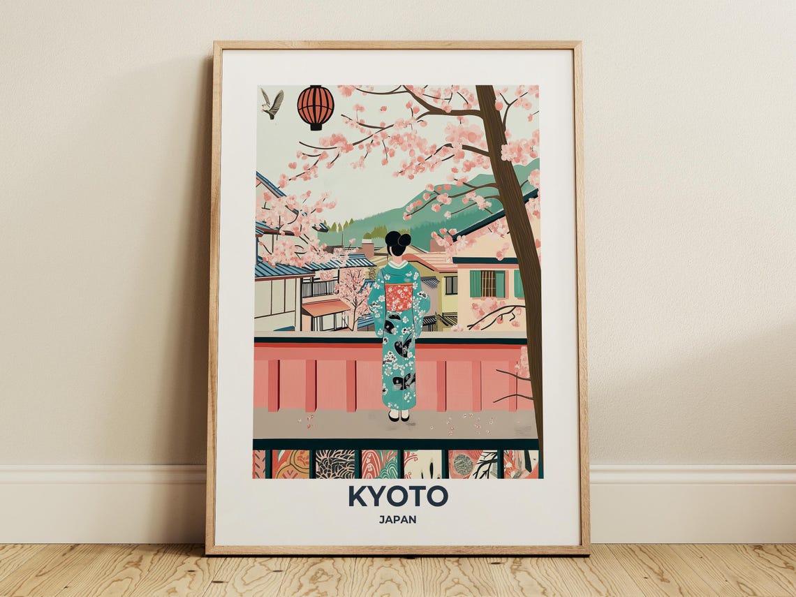 Kyoto Travel Poster Kyoto Poster Kyoto Travel Print Kyoto City Print Travel Print Travel Poster Kyoto Wall Decor Japan Wall Art