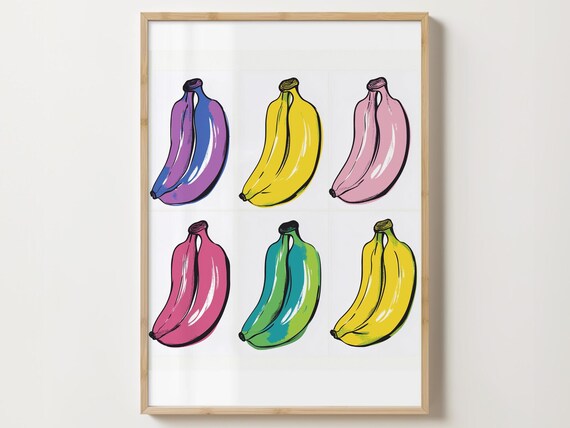 Banana Print Banana Illustration Abstract Wall Art Banana Wall Art Print Kitchen Wall Art Modern Fruit Print 1