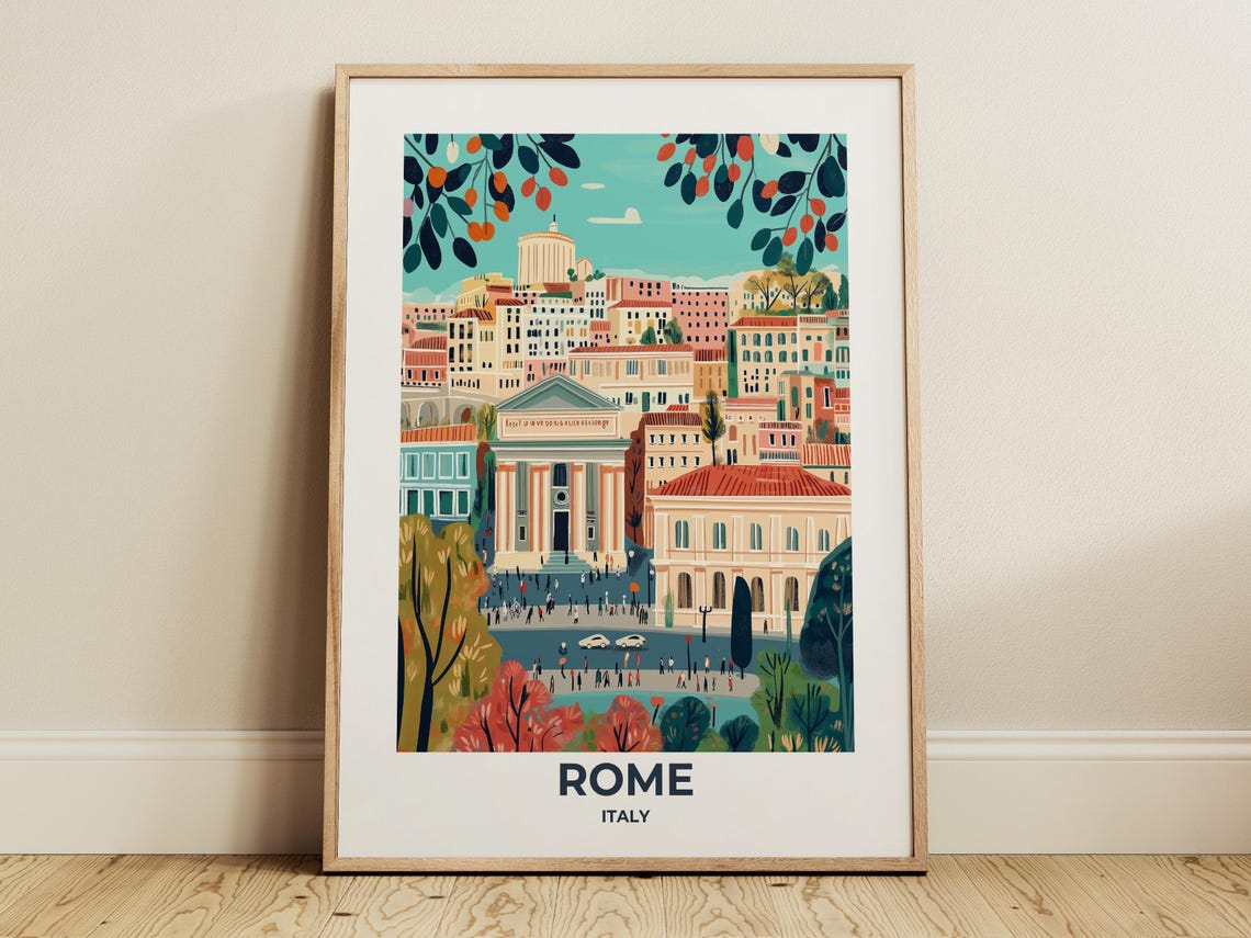 Rome Travel Poster Rome Poster Rome Travel Print Rome City Print Travel Print Travel Poster Rome Wall Decor Italy Travel Poster