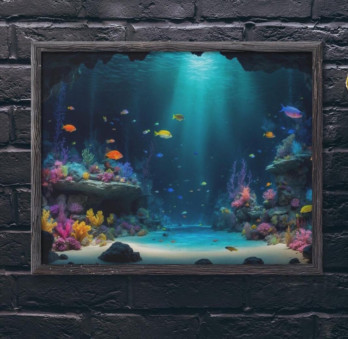 Tropical Fish Bath Wall Decor Fish Lovers Gift Bathroom Decor Childrens Decor Wall Art Office Decor Instant