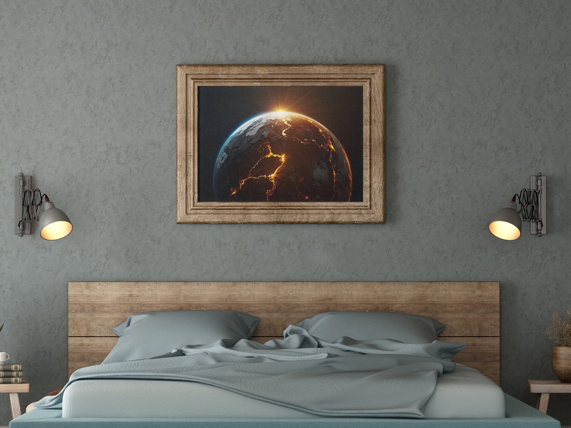 Space Sunrise Cosmic Wall Decor Teacher Gift Office Decor Astronomy Gift Unique Gift One Of A Kind Gift Instant - Image 3