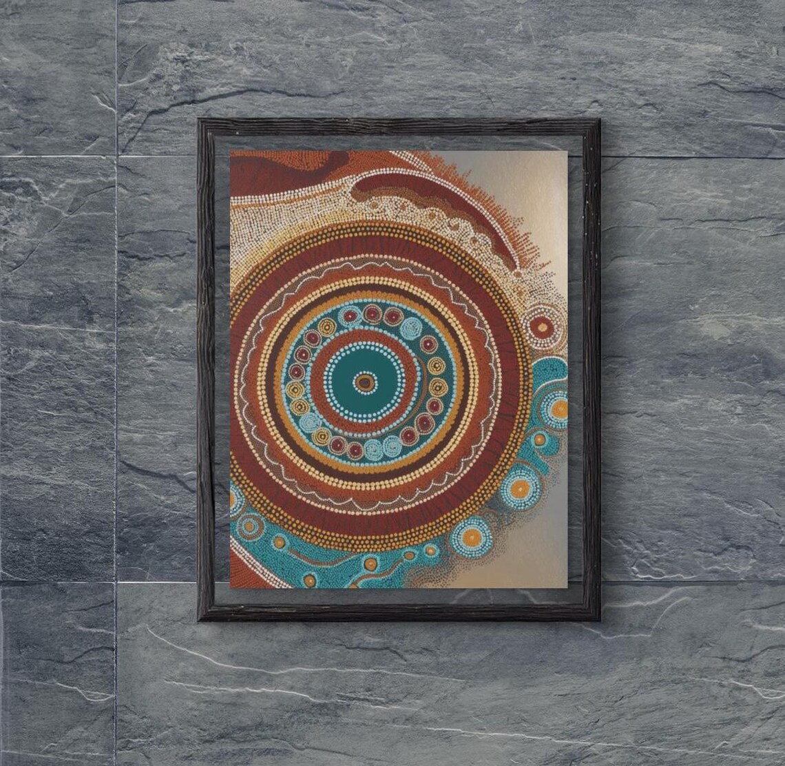Aboriginal Dot Art Print, Australian Home Office