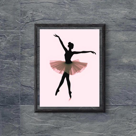 Ballerina Nursery Decor Minimal Ballet Girls Room Wall Art Ballerina Wall Art Dancers Decor Balletcore
