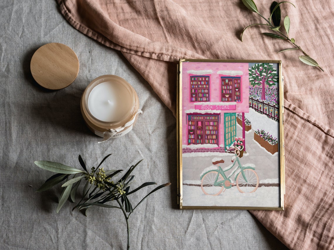 Snowy Book Shop Christmas Poster, Bookworm Gift - Image 6