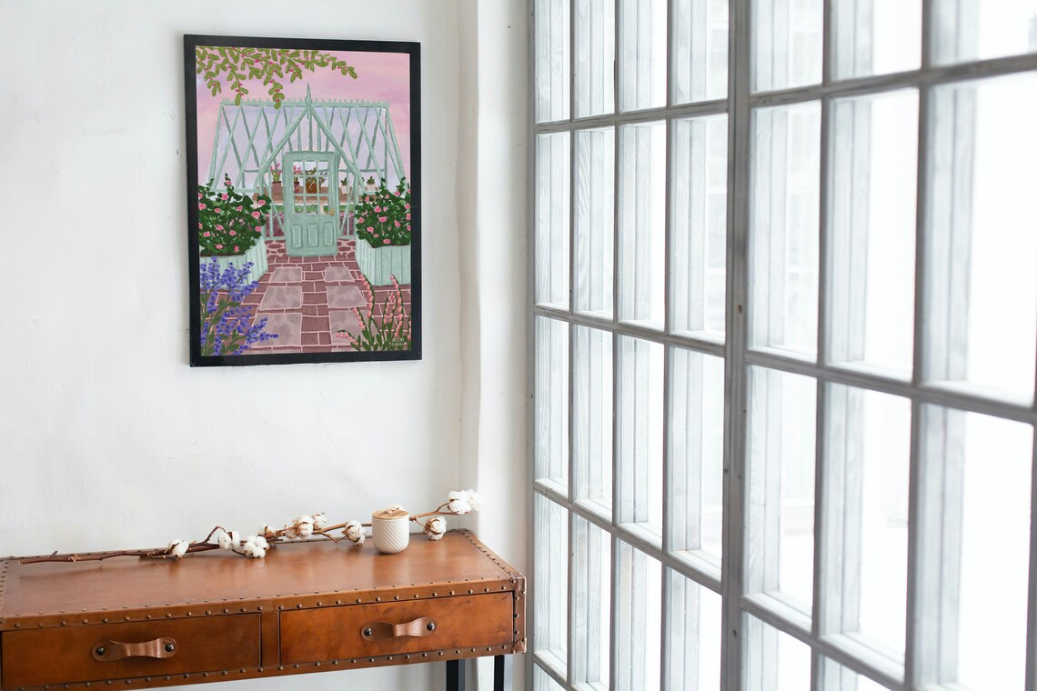 Greenhouse Print, Spring Flowers Garden Art Print - Image 5