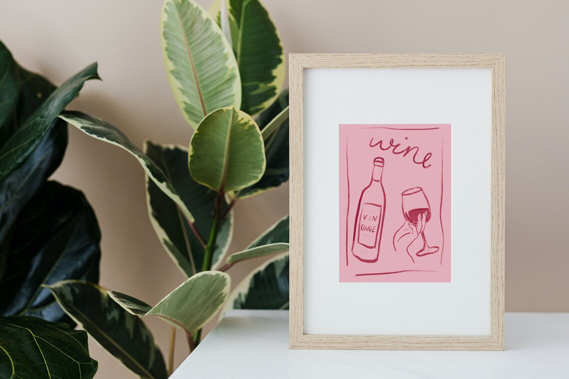 Wine Print, Kitchen Wall Art for Wine Lover - Image 3