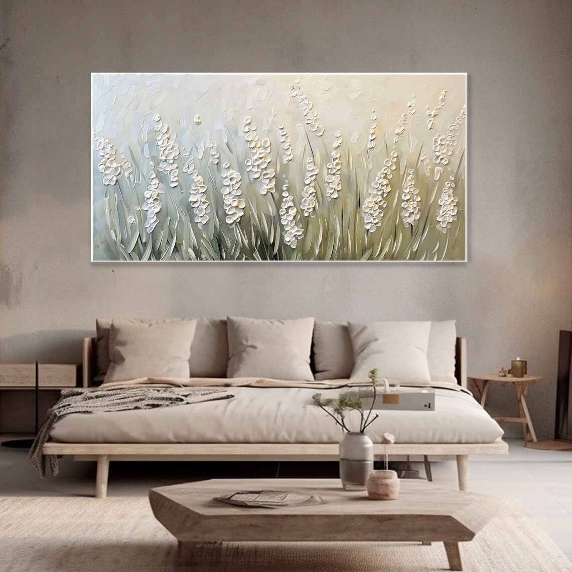Abstract Floral Spring Meadow Art Print, Cafe Decor