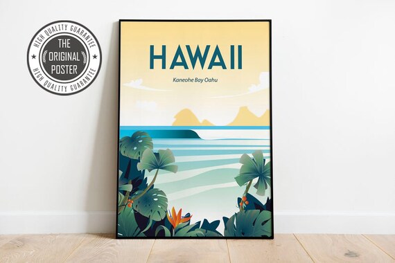Hawaii Poster Hawaii Wall Art Hawaii Print Hawaii Art Poster Travel Poster Inches 8x10 12x16 18x24 24x36