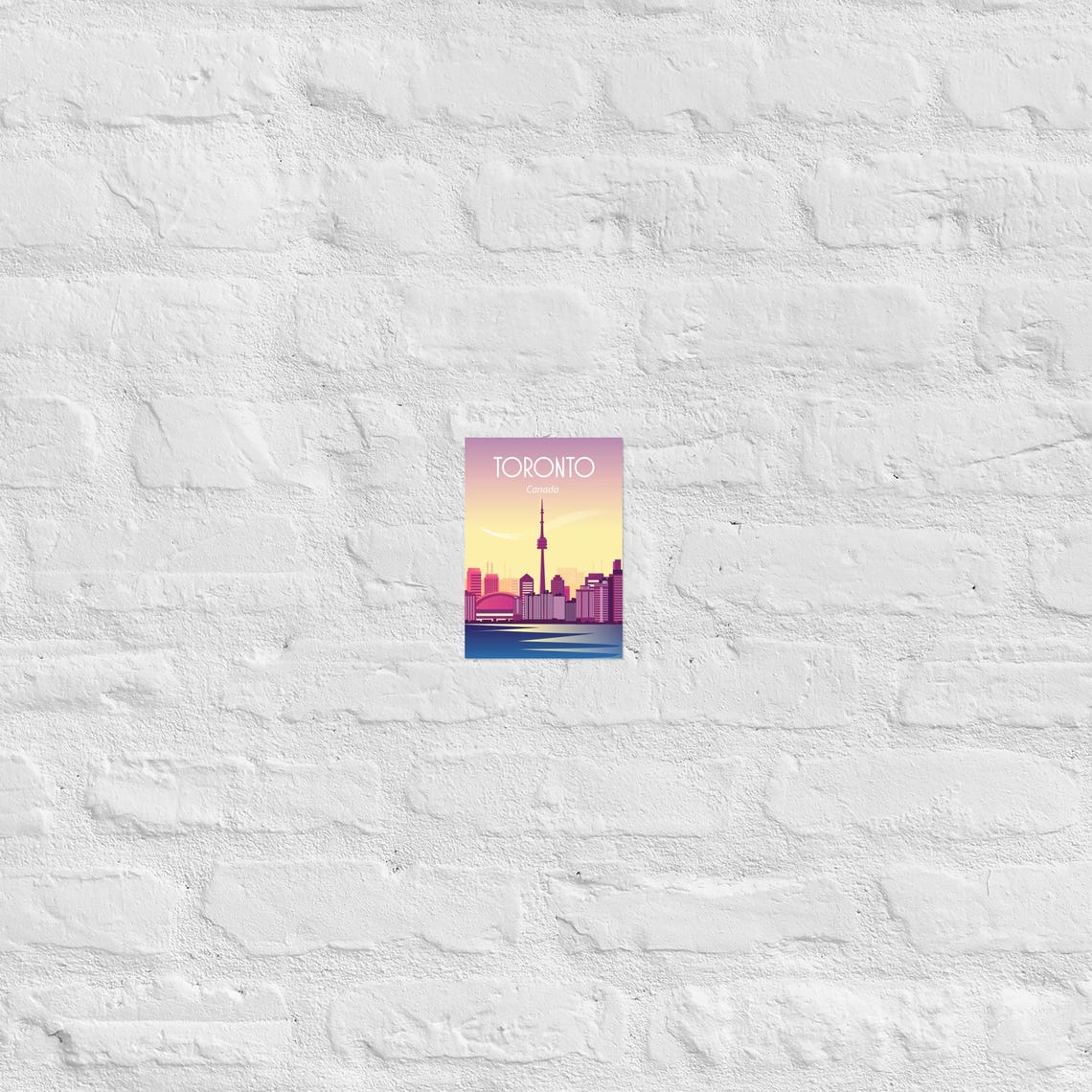Toronto Canada CN Tower Sunset Skyline Scenic Travel Art Poster