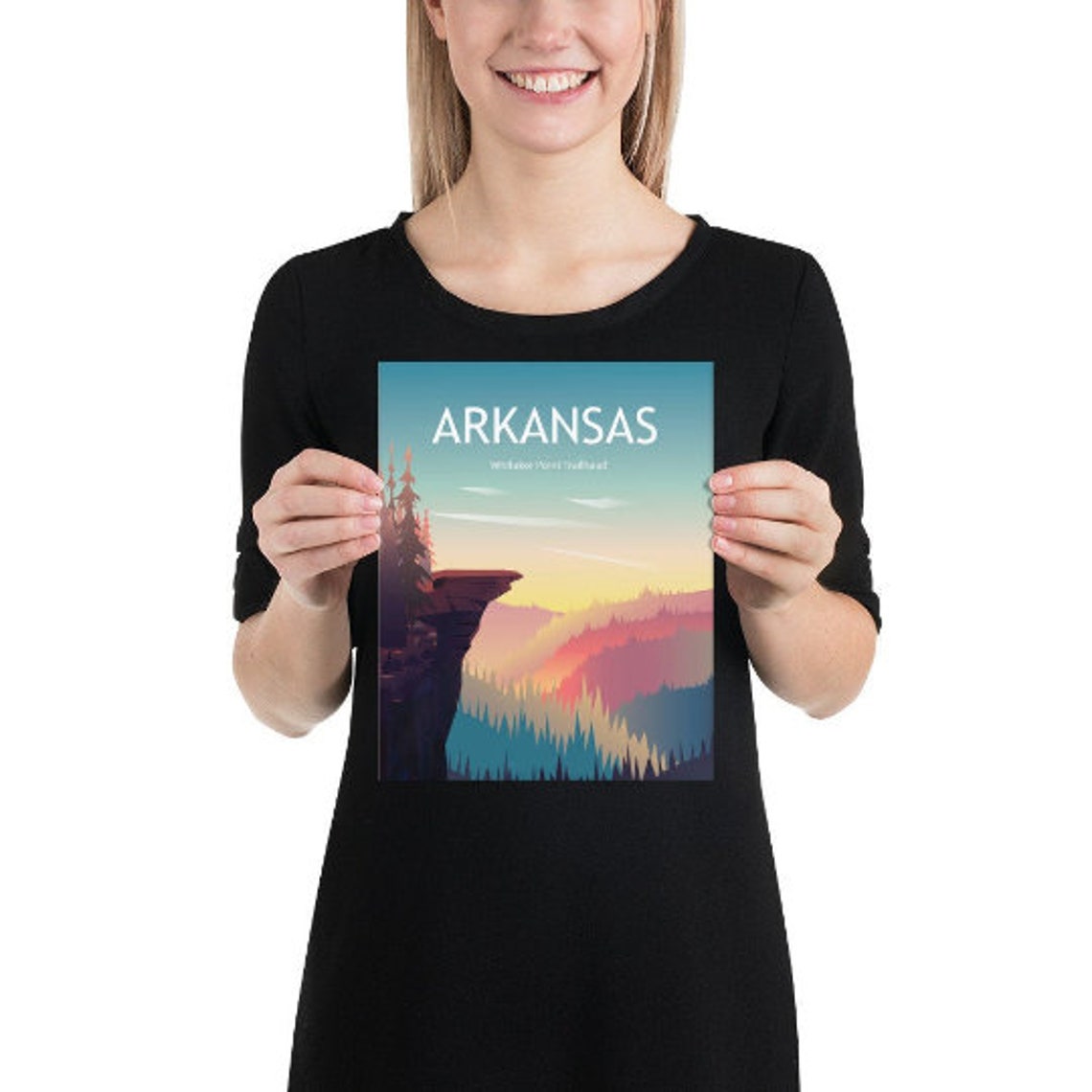 Arkansas Whitaker Point Trailhead Travel Poster Sunset Bluff View - Image 2