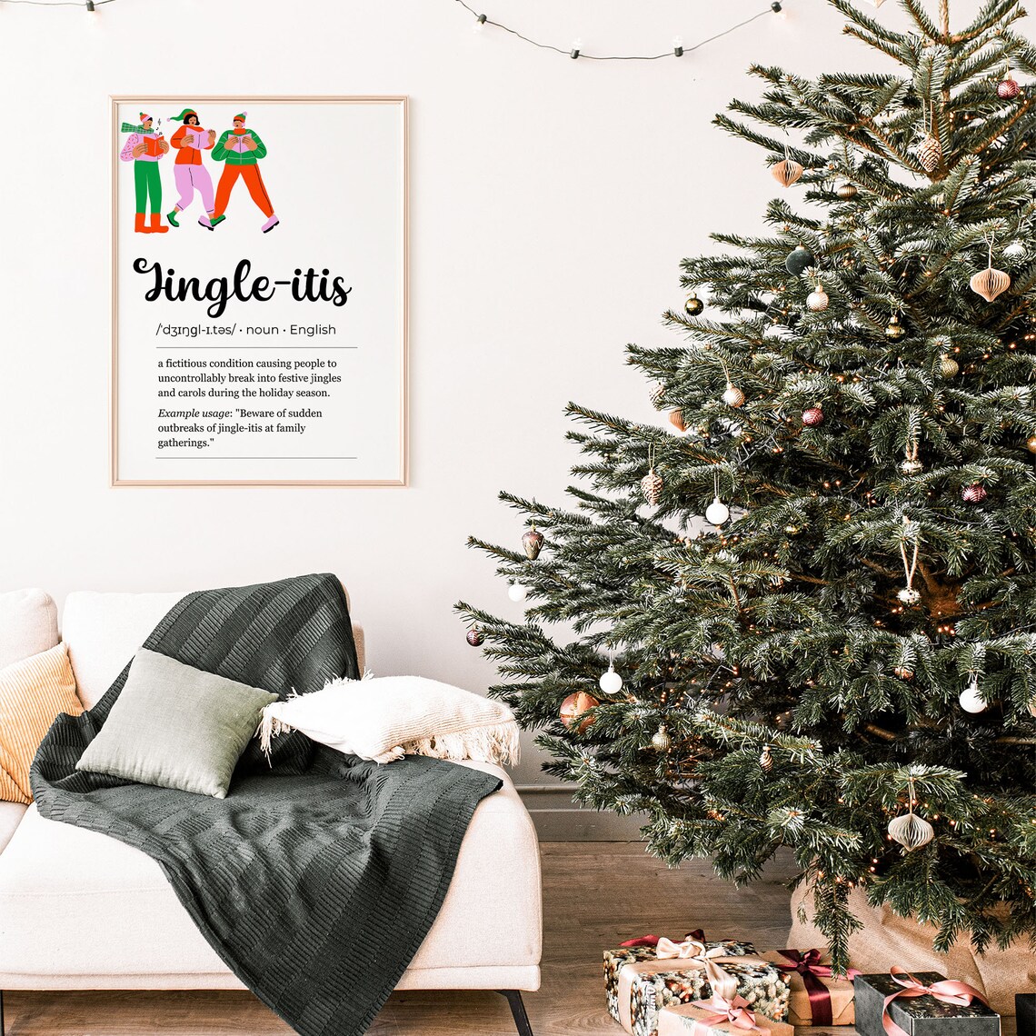 Jingle-itis Definition Funny Carolers Christmas Humor Art Poster - Image 2