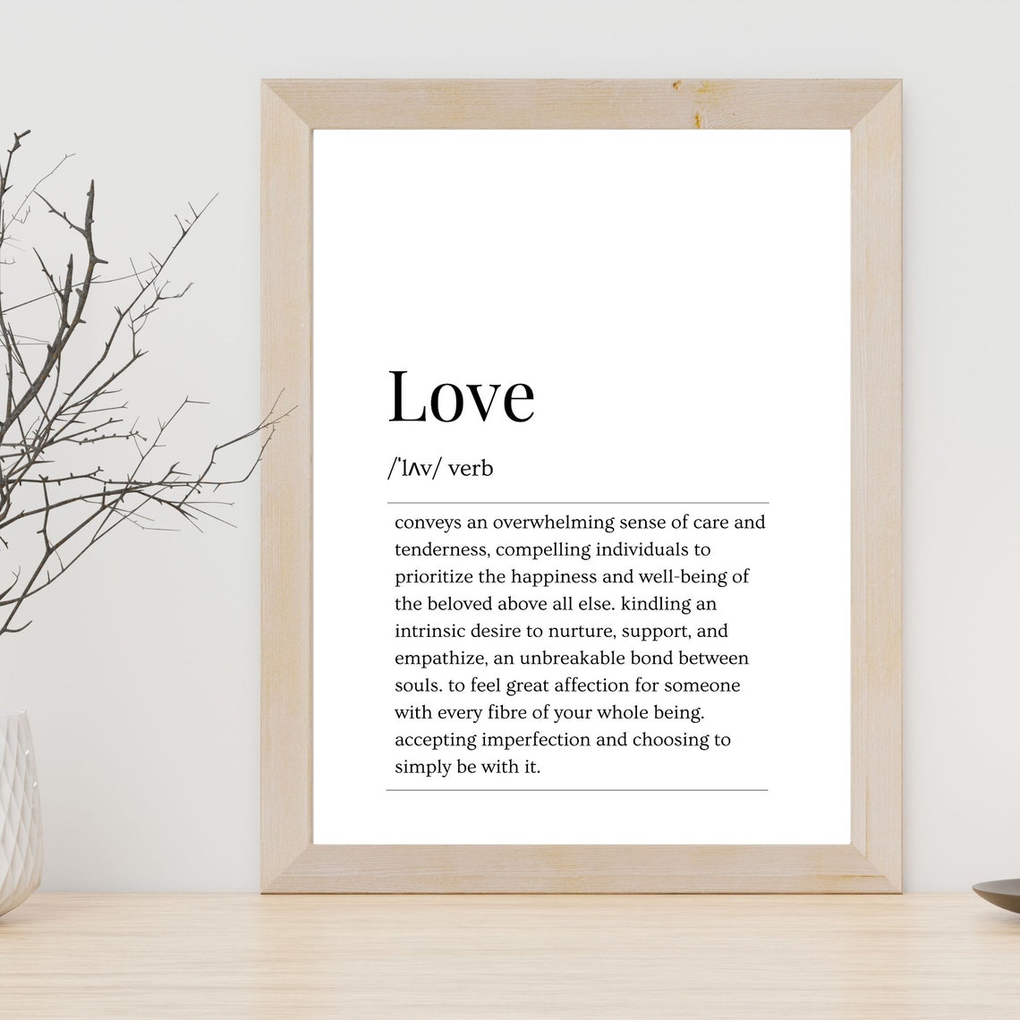 Love Dictionary Definition White Modern Minimalist Poster Gift - Image 8
