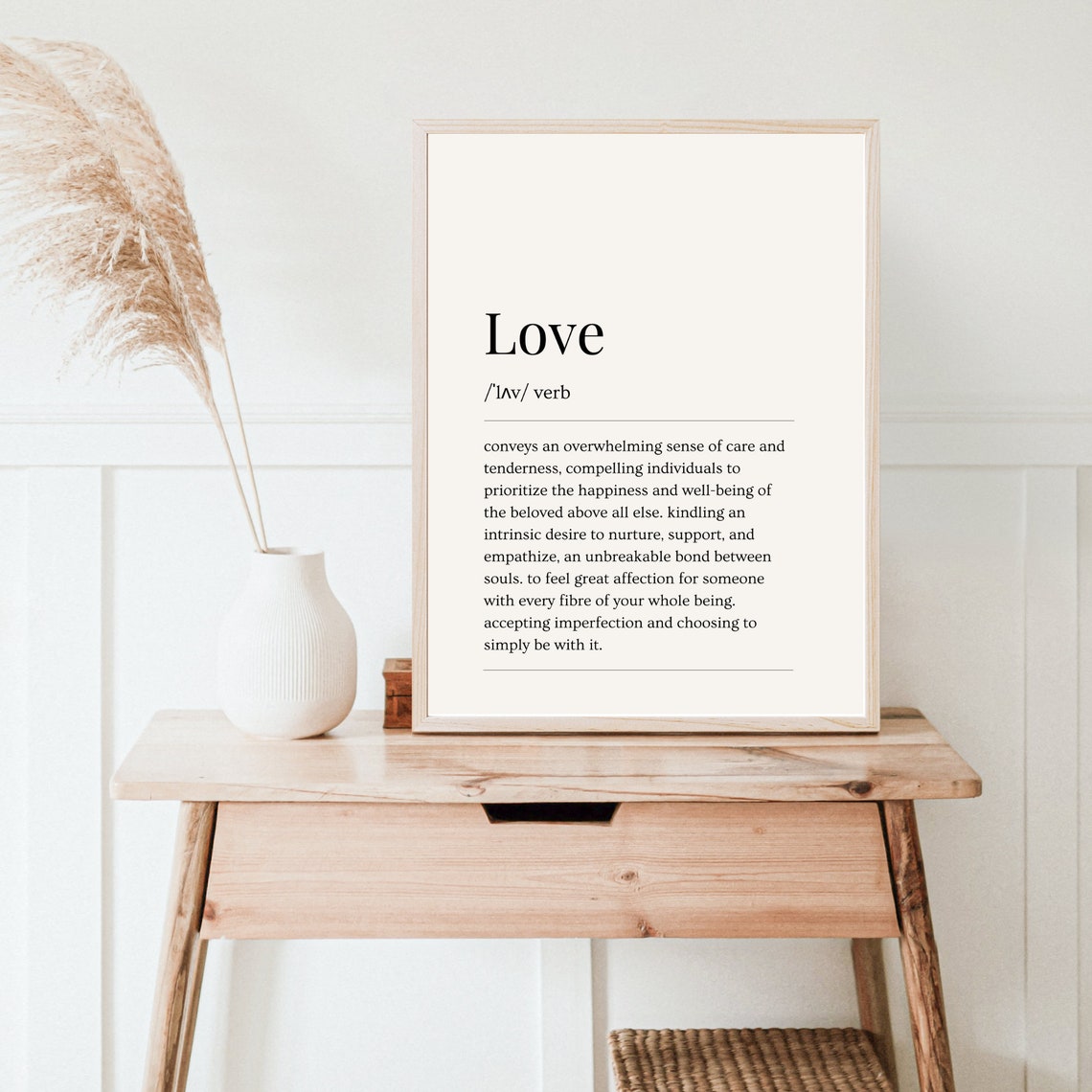 Love Dictionary Definition Cream Minimalist Typography Poster - Image 2