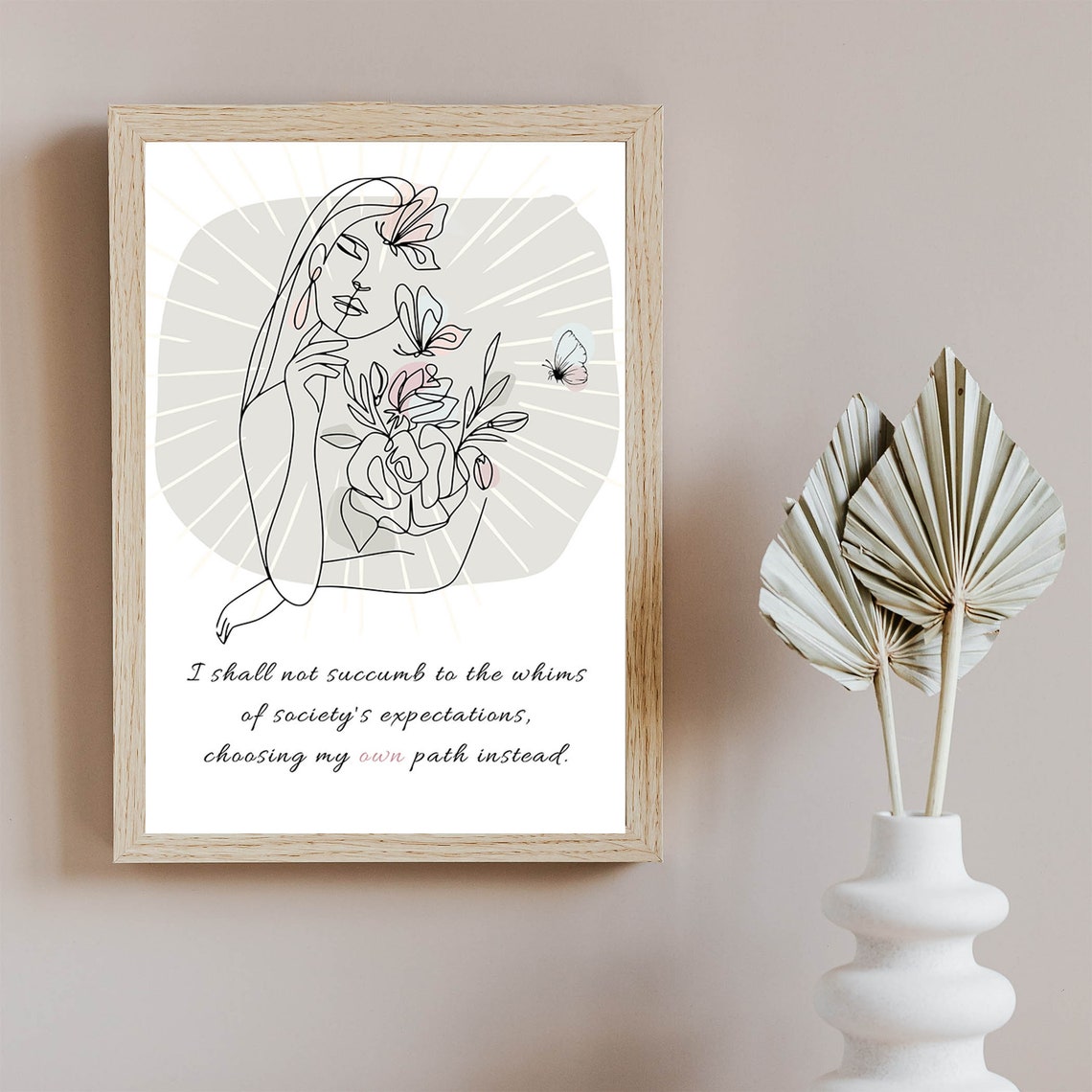 Choose Your Own Path Self Empowerment Boho Line Art Woman Poster - Image 3