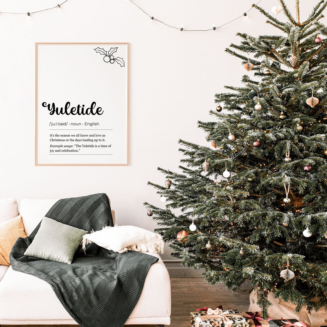 Yuletide Definition Holly Typography Holiday Decor Wall Poster - Image 2