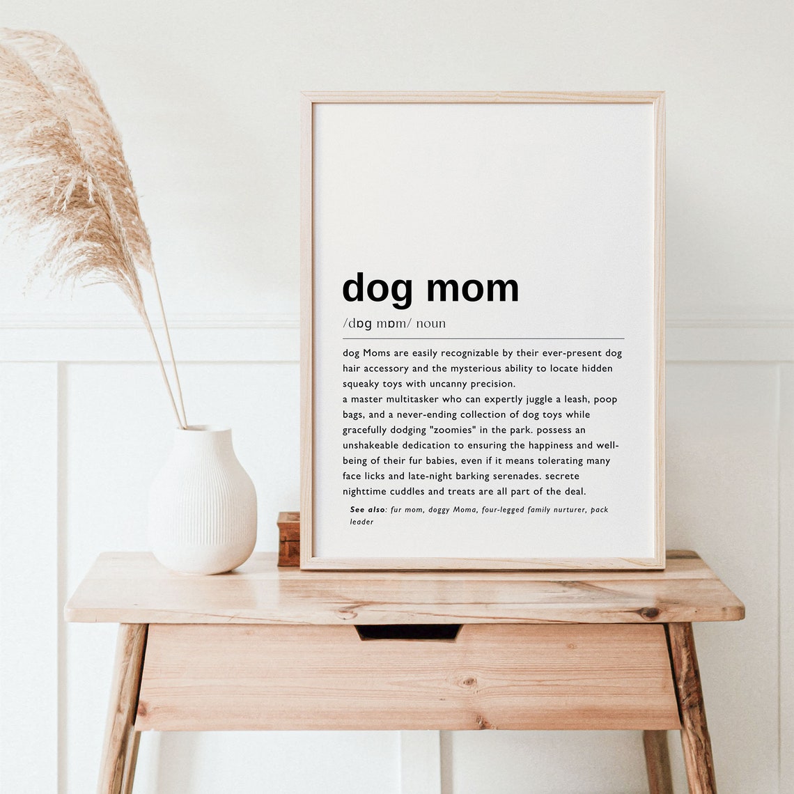Dog Mom Definition Typography Funny New Fur Mom Decor Poster - Image 4