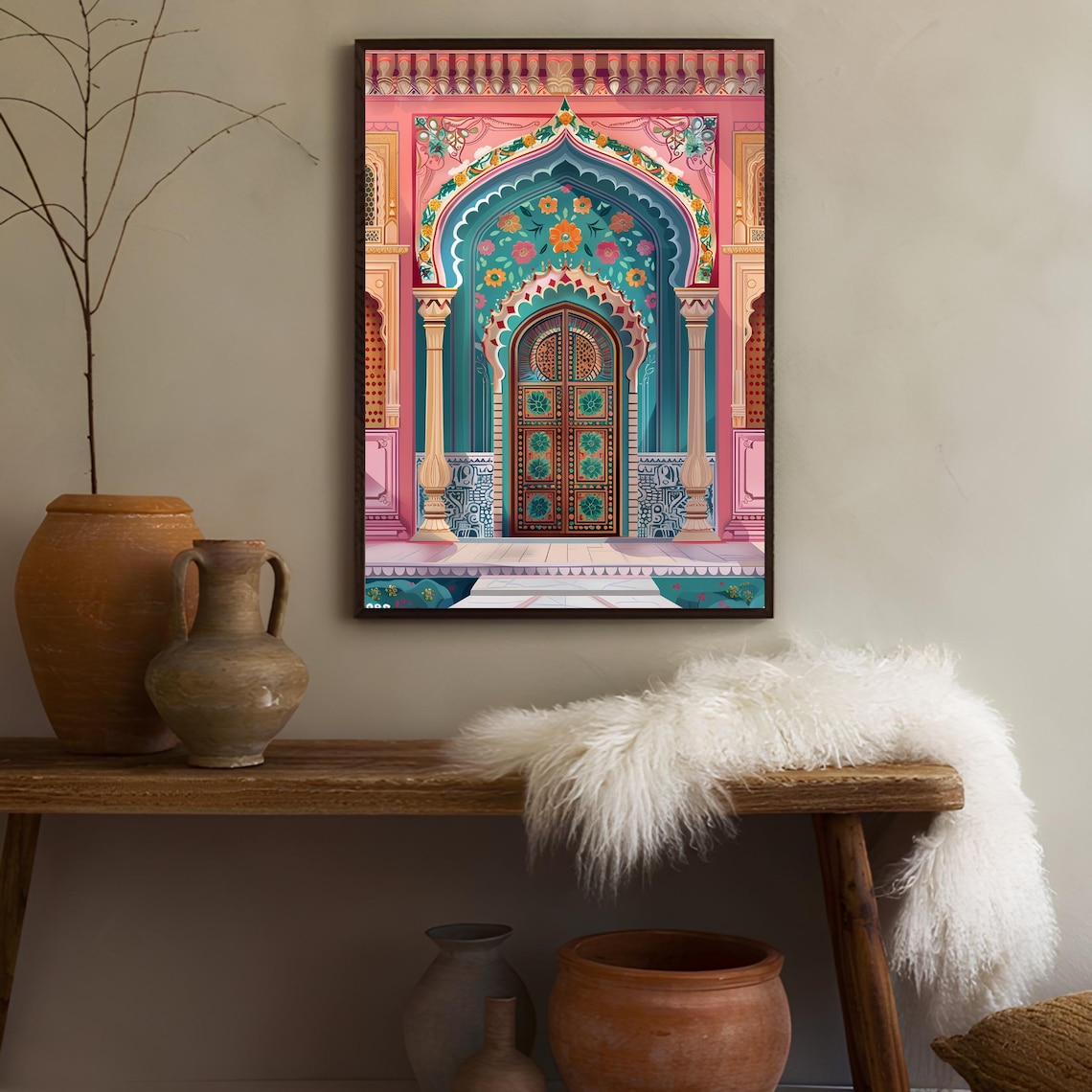India Illustration Jaipur Travel Poster Art Print - Image 2