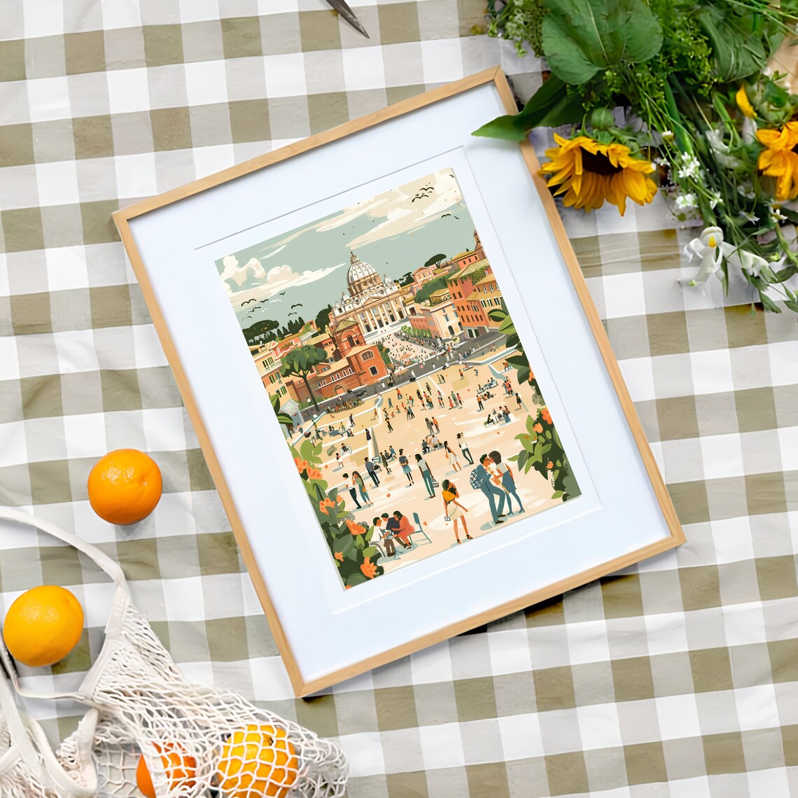 Rome Illustration Travel Poster, Italy Wall Art - Image 3