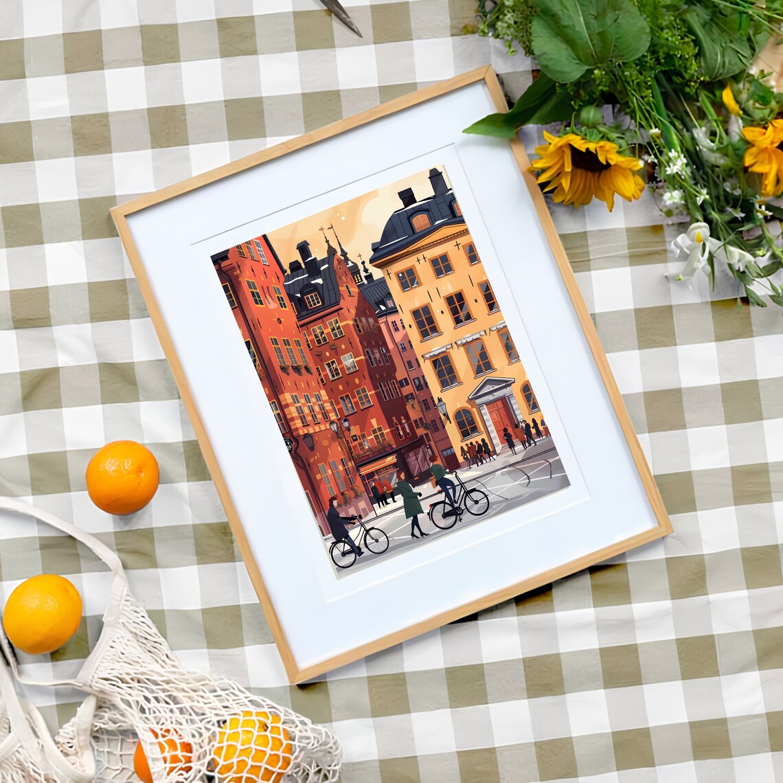 Stockholm Illustration Sweden Travel Poster, Pastel Print - Image 3