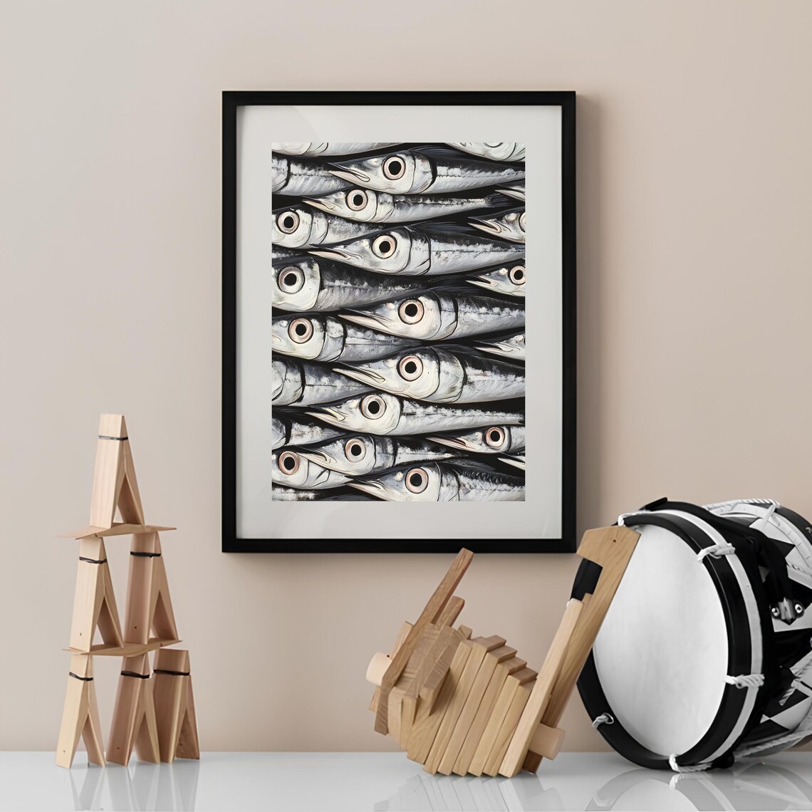 Vintage Sardine Fish Illustration Art Print - Image 2
