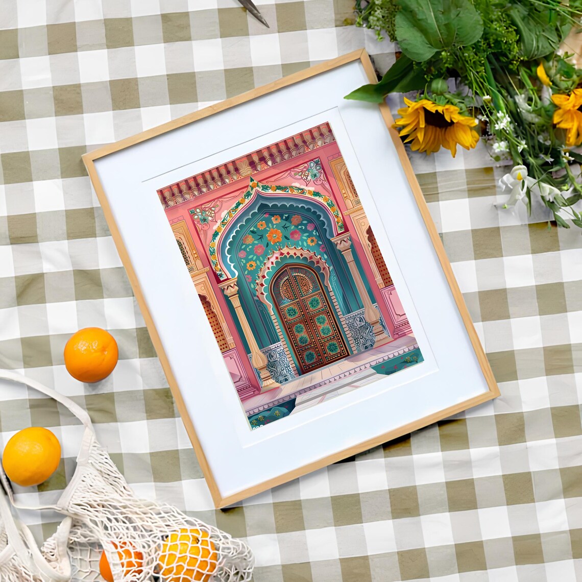 India Illustration Jaipur Travel Poster Art Print - Image 3
