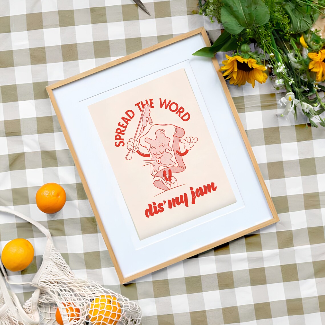 Retro Breakfast Print, Vintage Coffee and Bread Art - Image 3