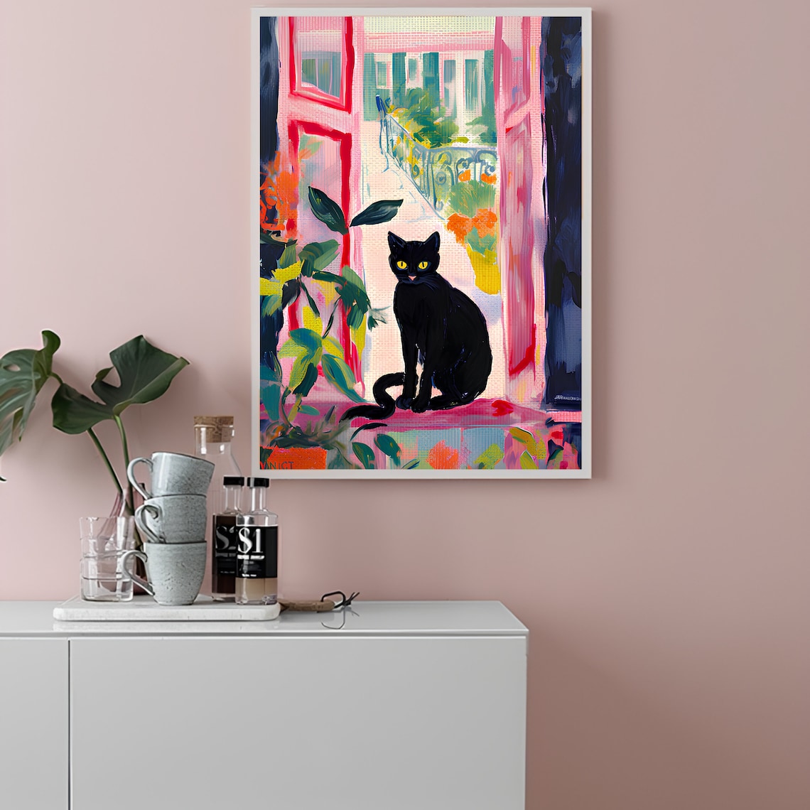 Cat in Open Window Matisse-Inspired Art Print - Image 3
