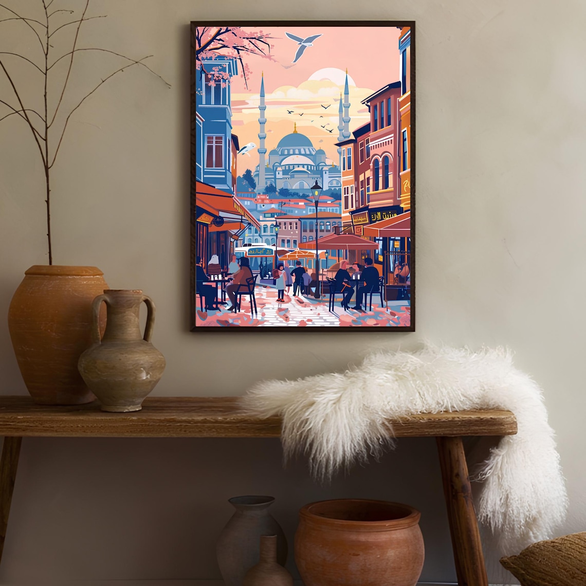 Istanbul Illustration Travel Poster, Hagia Sophia Print - Image 3